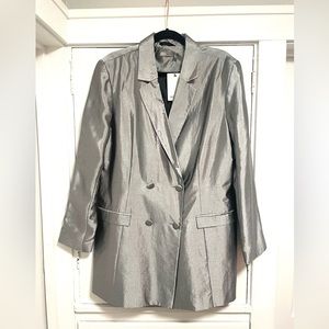 ASOS silver metallic blazer